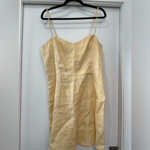 Reformation Dresses | Yellow Roarke Mini Linen Sweetheart | Yellow | Size: 12